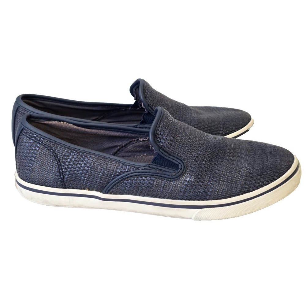 Lauren Ralph Lauren Janis Loafers Women's Size 6.5 Navy Blue Woven Slip On Shoes